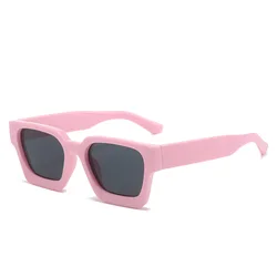 Luxury Retro Square Sunglasses - Unisex Designer Shades with UV400 Protection in Trendy Green (Pink Black)