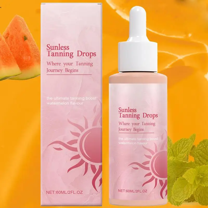 Self Tanning Drops Enhance Skin Melanins Liquid Bronzer Natural Tanner For Face Body Preventing Sunburn Sunless Tanning Product