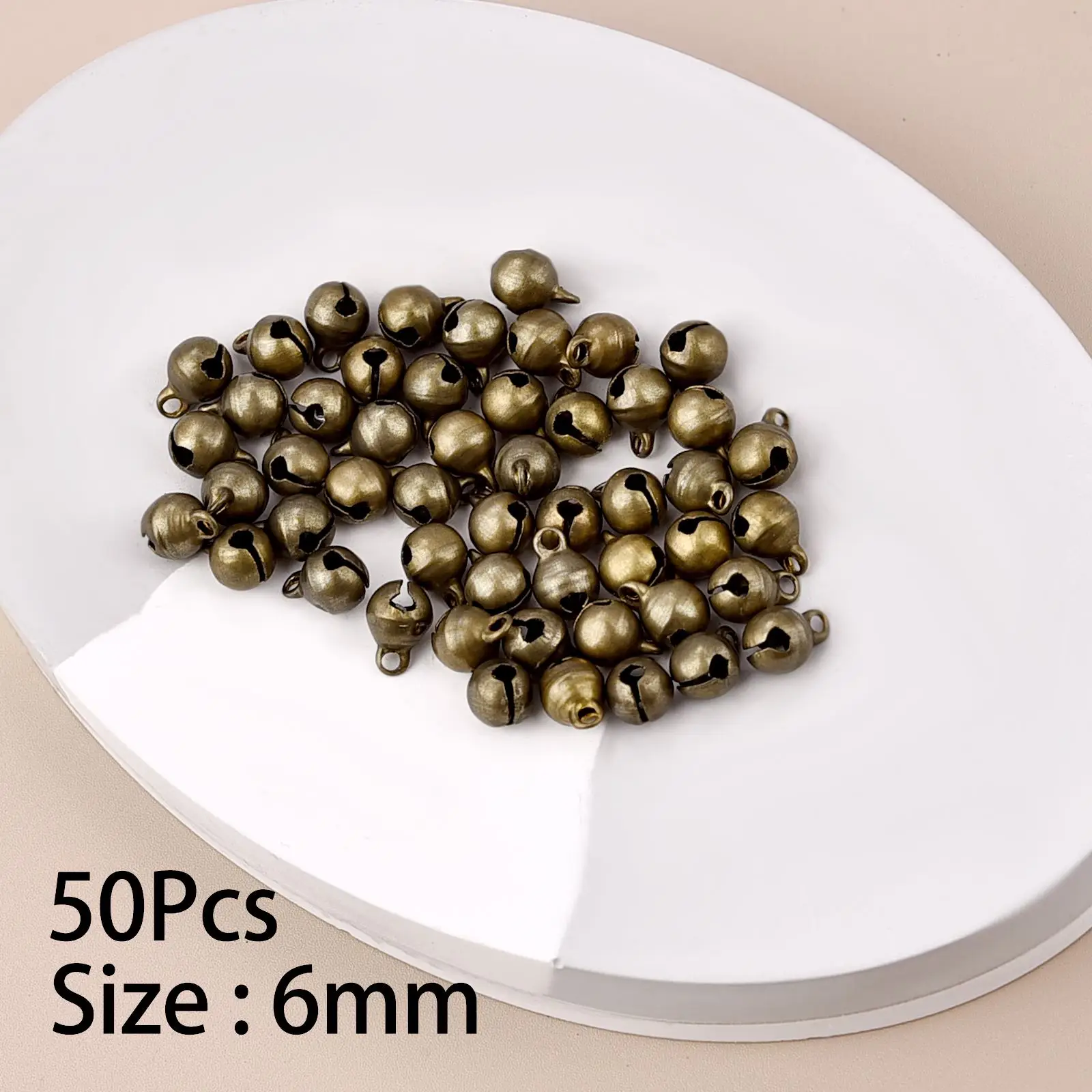 50Pcs 6mm Mini Aluminum Gold Colorful Jingle Bells Dog Christmas Tree Decoration/DIY Crafts Accessories Jingle Bells