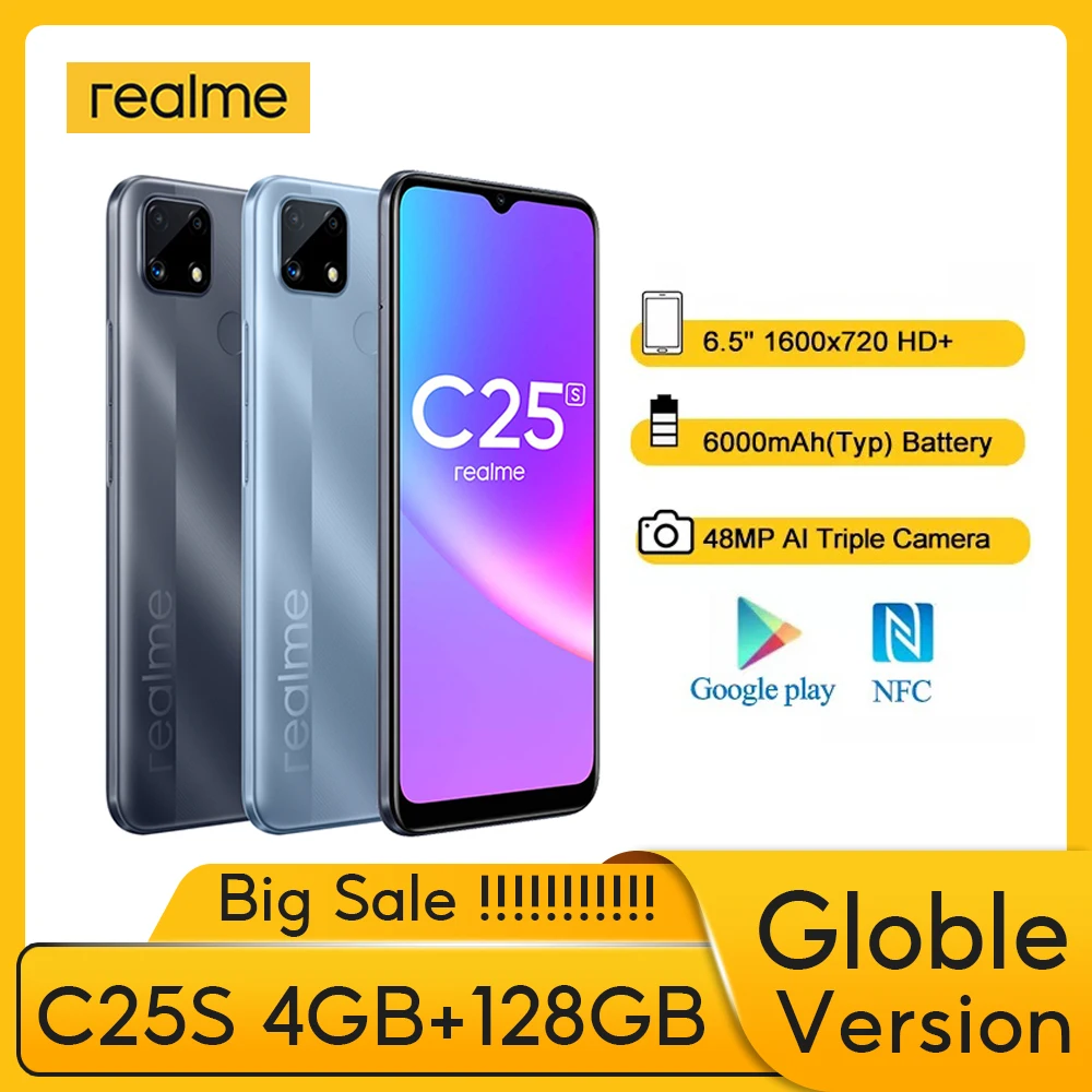 Смартфон realme C25s 4 + 64/128 ГБ Helio G85 48 МП 6000 мА · ч экран 6 5 дюйма NFC | Мобильные телефоны и