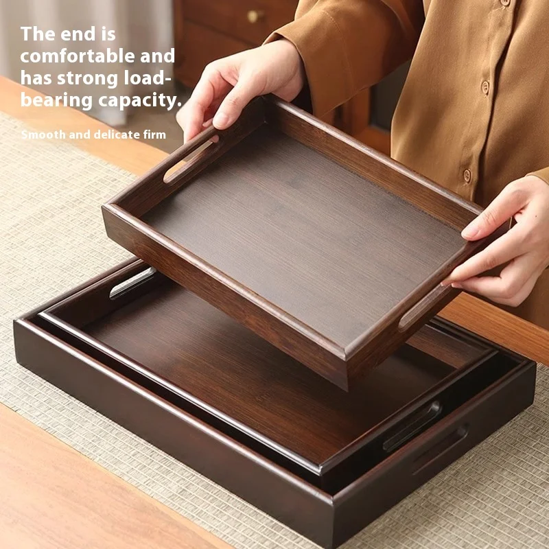 صينية شاي خيزران مستطيلة