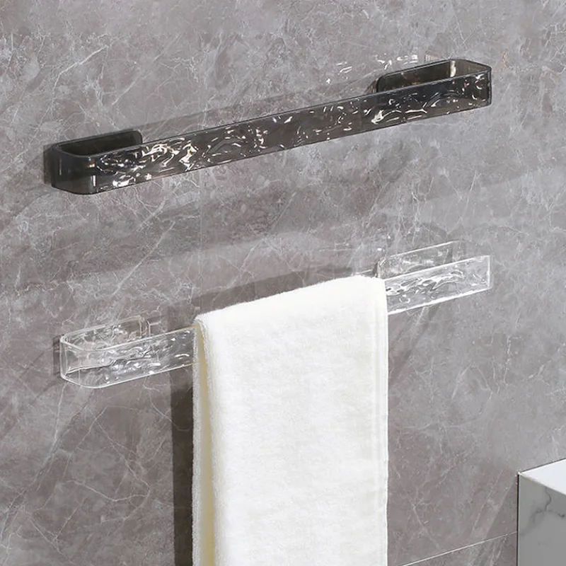 Towel Rack No Punch Acrylic Self-adhesive Shower Room Storage Shelf Wall Hanging Shoes Drain Rack Household Bathroom Accessories