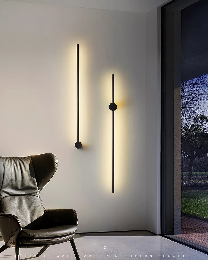 night lamp for bedroom wall Gold Black Long Strip Wall Lamp for Bedroom Bedside Indoor 350° Rotatable Wall Lights Wall Sconce for Living Room Corriodr Aisle wall lights