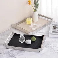 Vintage Metal Storage Tray Square Handle Bread Tray Cake Snack Container Beauty Salon Tray Home Decoration 2