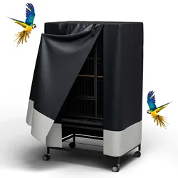 Durable Waterproof Bird Cage Cover for Indoor and Outdoor Use with Removable Top Panel and Breathable Design (Black and white)