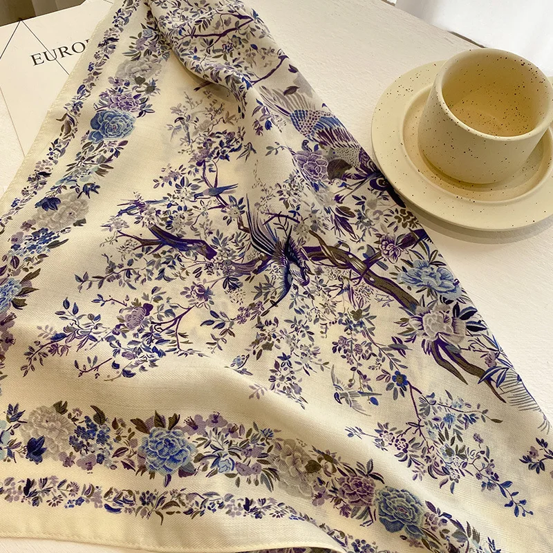 Floral Print 70cm Square Scarf Image 5