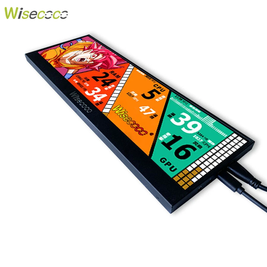 Wisecoco 14 Inch 3840x1100 Stretched Bar Touch Portable Monitor Gaming