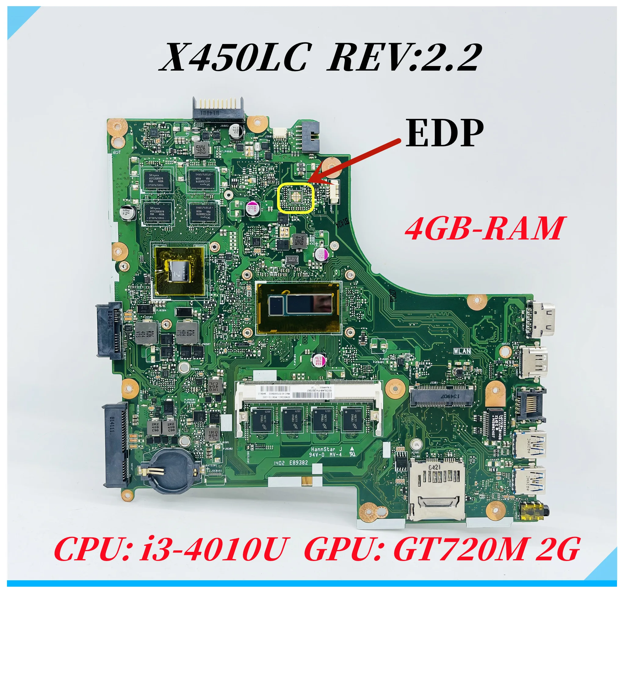 Mainboard Para ASUS X450L X450LC X450LC X450LCP A450L X450LB Laptop