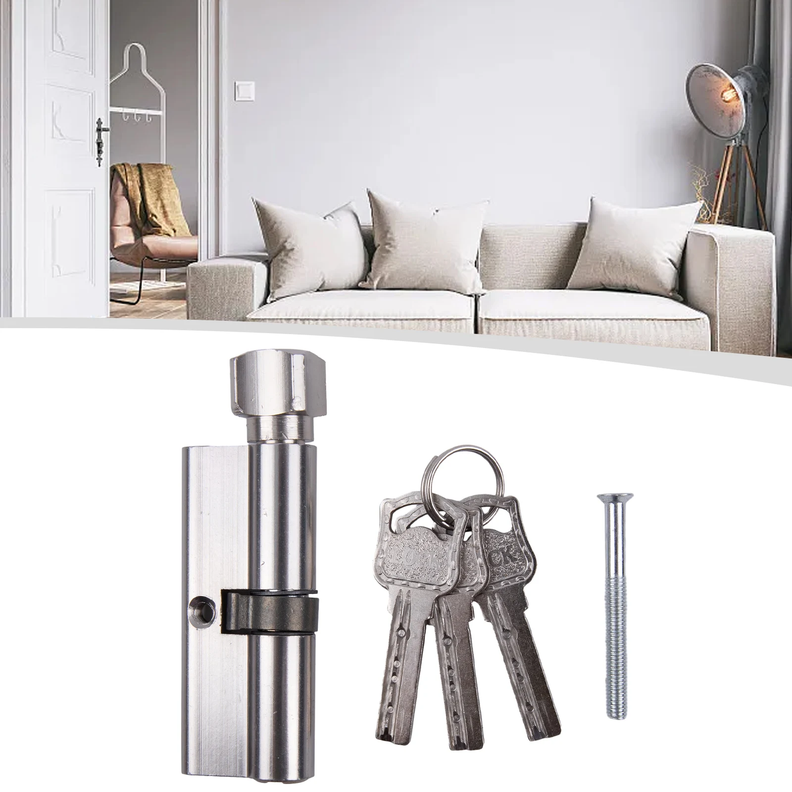 70 Lock Cylinder for Indoor Bedroom Doors And Anti-theft Entrance Zinc Alloy Aluminum Alloy Brass Door Lock