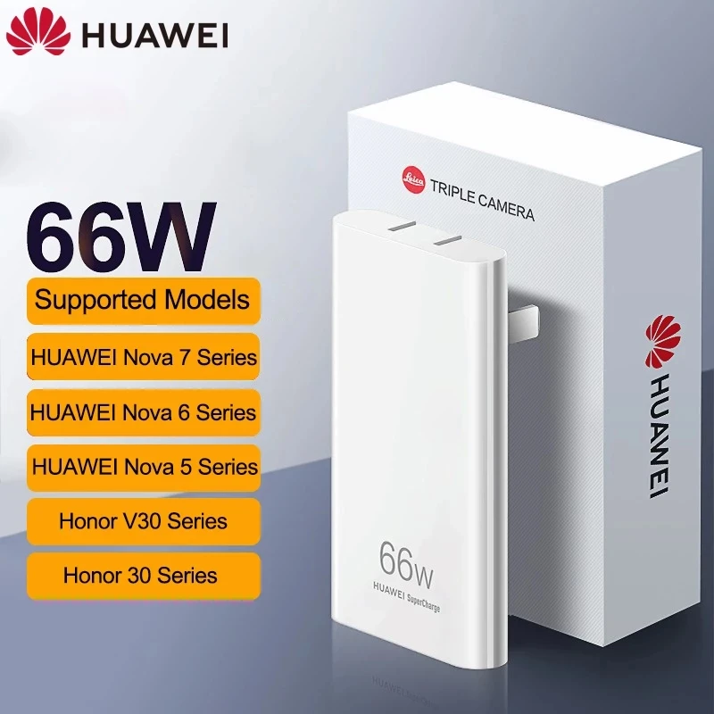 

HUAWEI Gallium Nitride Slim Phone Charger GaN Charger(Max 66W) Compatible Huawei Headset Smart Watches Apple PD Fast Charge