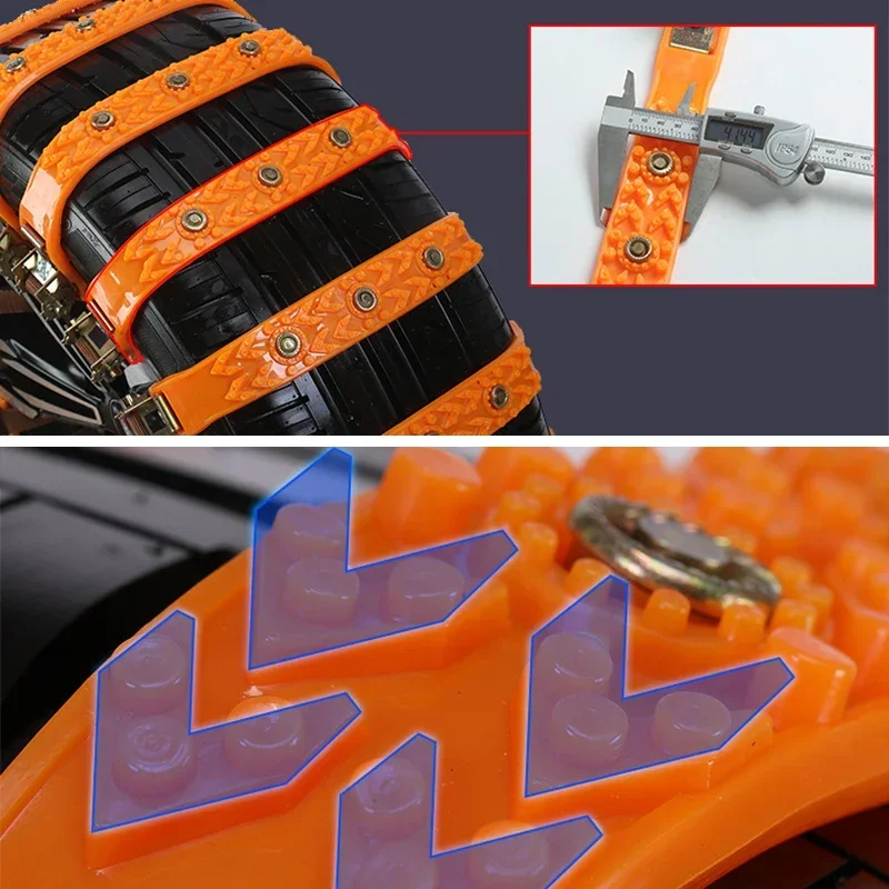 Snow Tire Anti Slip Chains Universal Type for Cars Anti Slip Snow Tire Straps Adjustable Car Chains Accessories