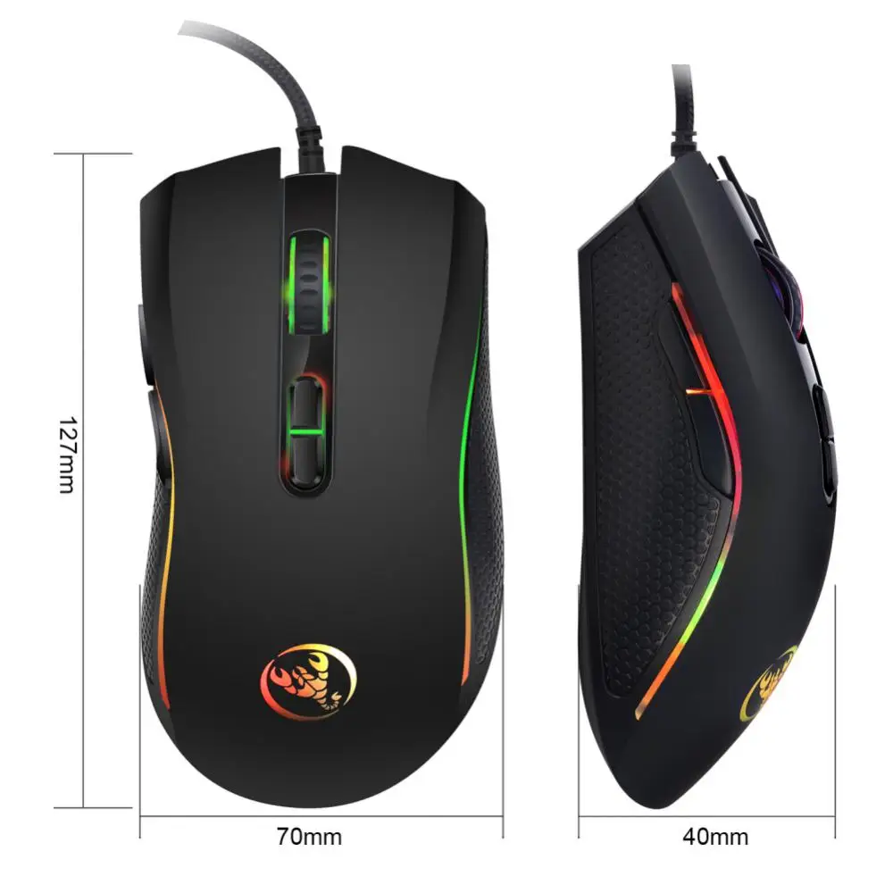 A869 Colorful Luminous Game Mouse E-sports Wired Mouse Dpi Four Gear Adjustable 3200dpi For MacBook Tablet Laptop