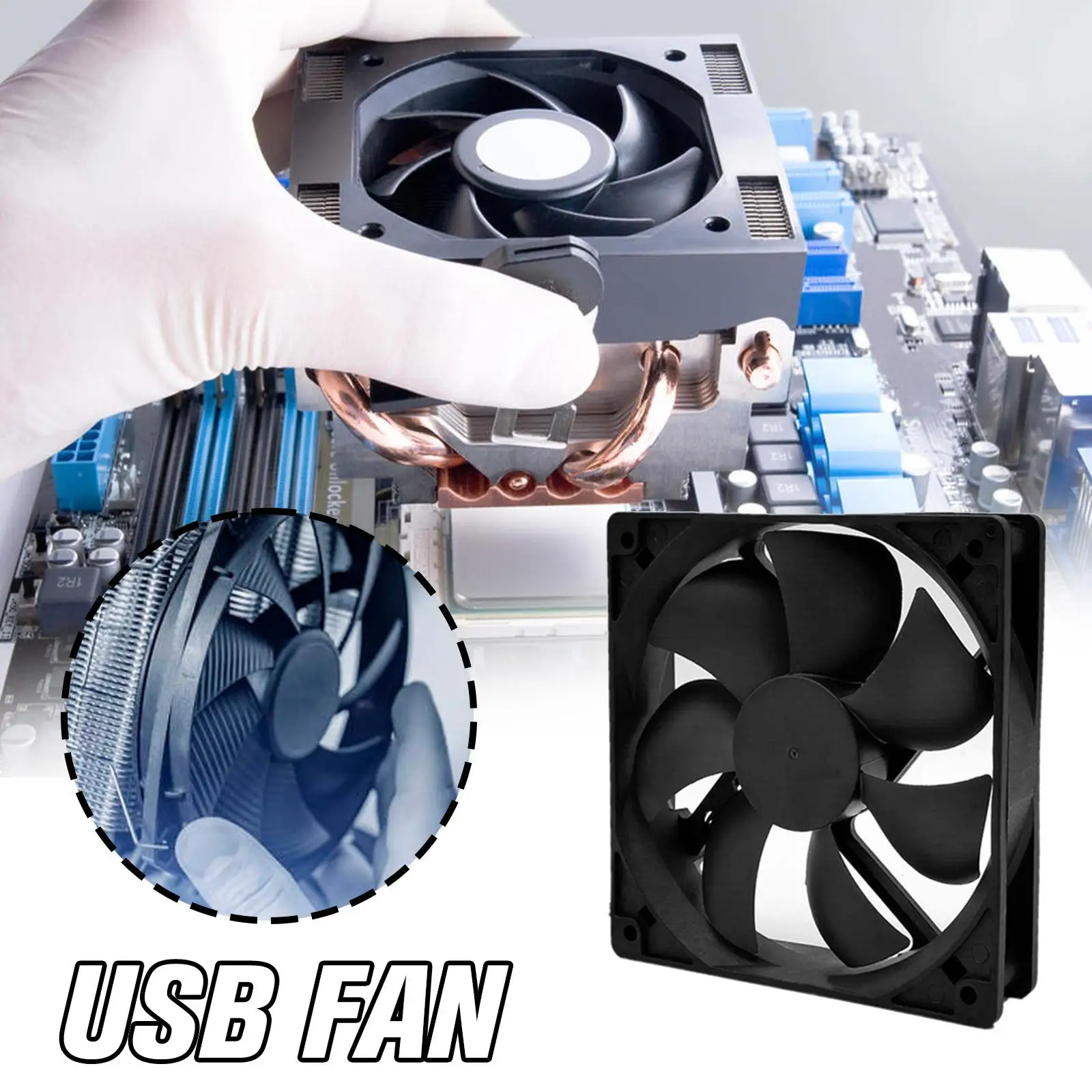 1pcs DC 5V Brushless Cooling Fan USB Computer Case PC PBT CPU Material Radiator Oil-impregnated 2500RPM Cooler Y4R1