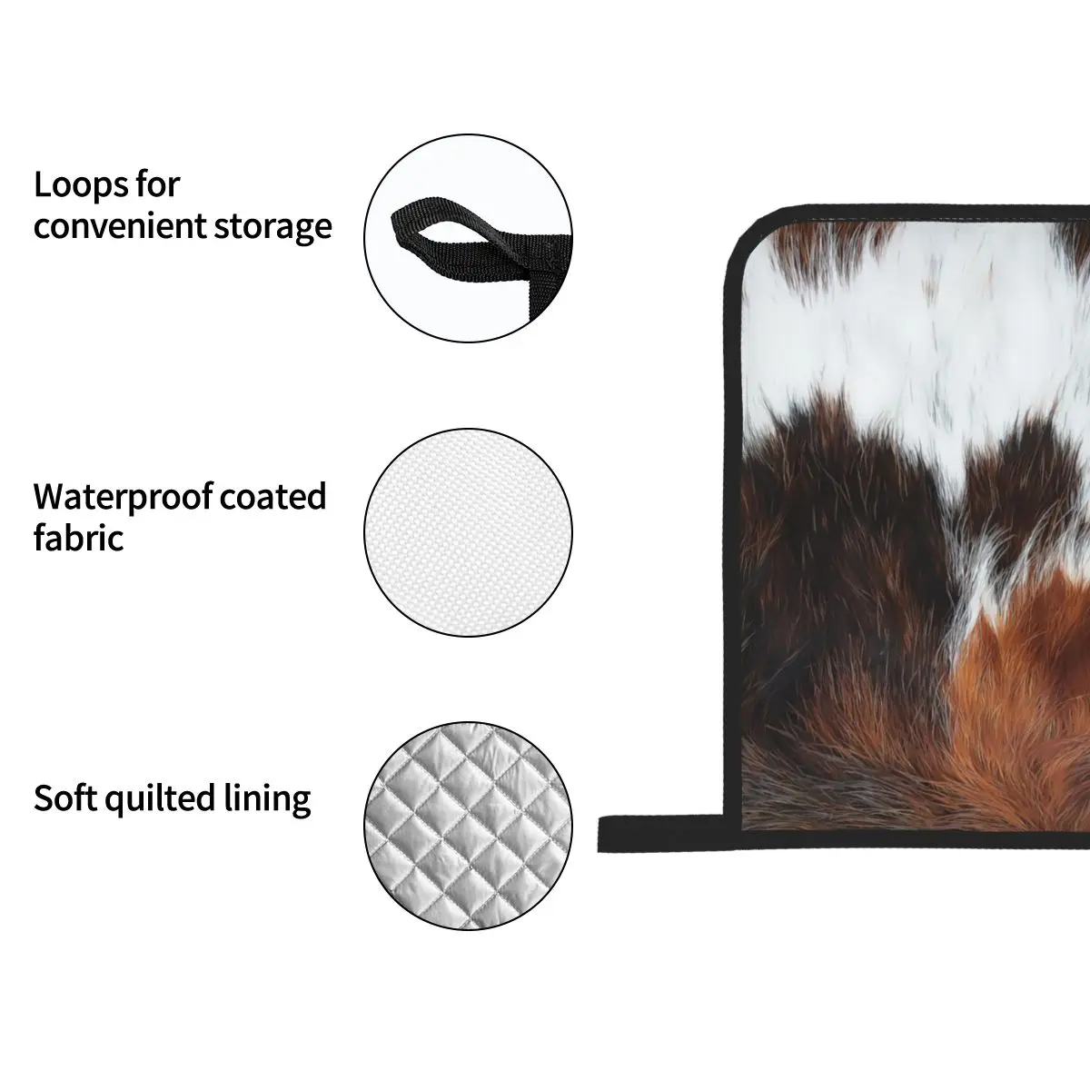 Scottish Highland Cow Cowhide Texture Oven Mitts and Pot Holders 4pcs Sets Kitchen Gloves Potholders for Cooking Baking Grilling