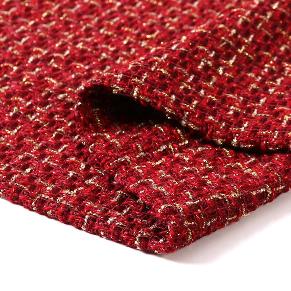 150x50cm Woolen Tweed Coarse Lady style Fiber Plaid Woven Fabric DIY Coat Clothing Dress Handmade Sewing Quilting Autumn Winter