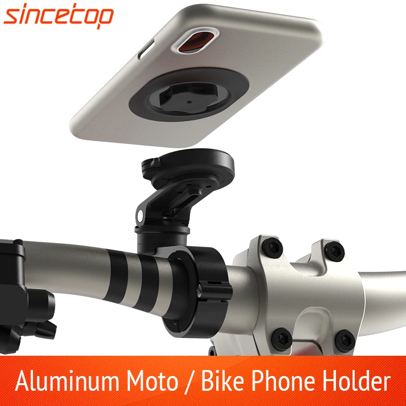 sincetop Soporte de teléfono para bicicleta, soporte de teléfono de  aluminio para bicicleta con adaptador universal, montaje rápido para  manillar de