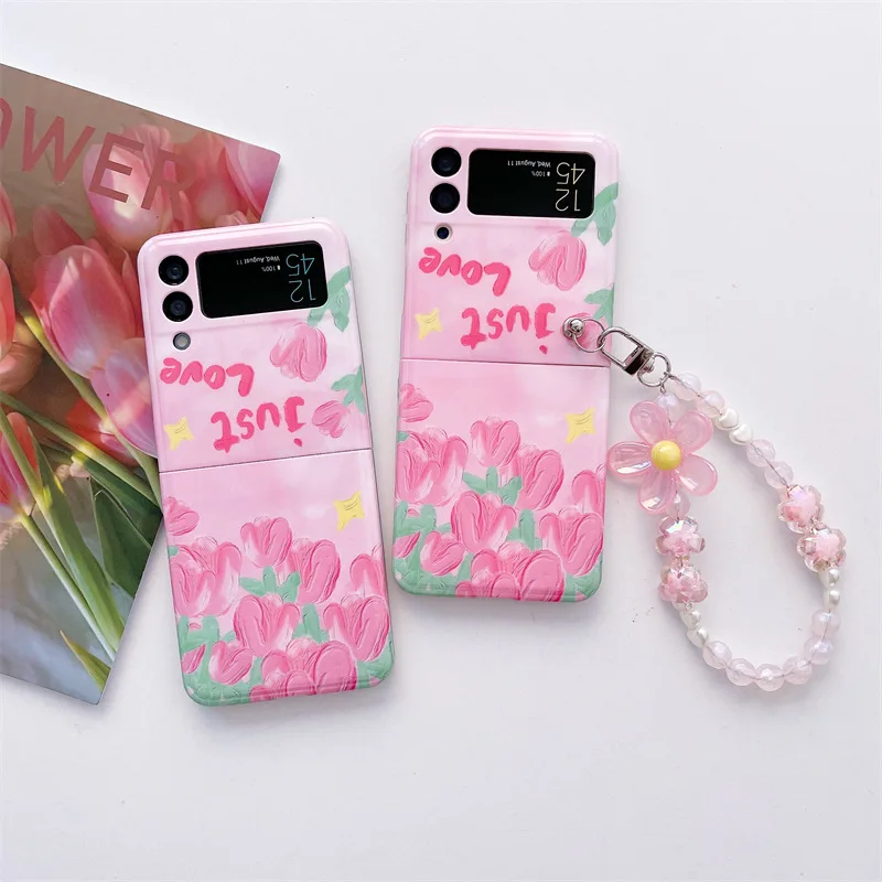 

Samsung zflip 5 New Personalized Cartoon Flower Galaxy Samsung Suitable zflip 3/4 Folding Phone Case