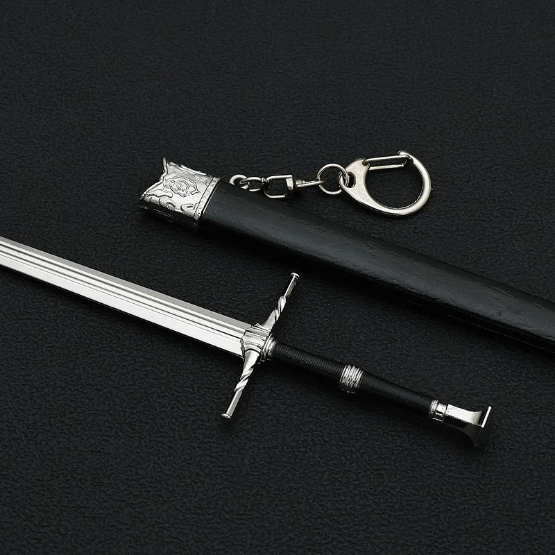 22cm The Witchers Enhanced Edition White Wolf Steel Long Sword Butcher of Blaviken Exotic Beast Game Metal Sword Weapon Gift Toy 3