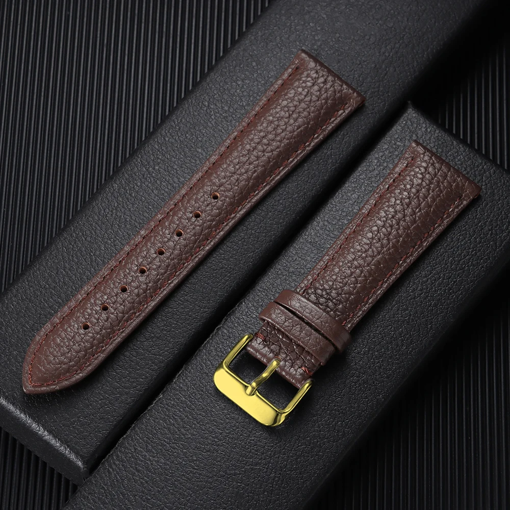 Premium Brown Leather Watch Band - Universal Business Strap