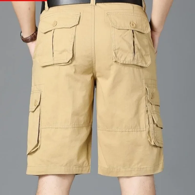 Fashion Five Division Trousers Summer Large Shorts Y2k Clothes Men's Loose Straight Sports Beach Multiple Pockets Vintage Pants