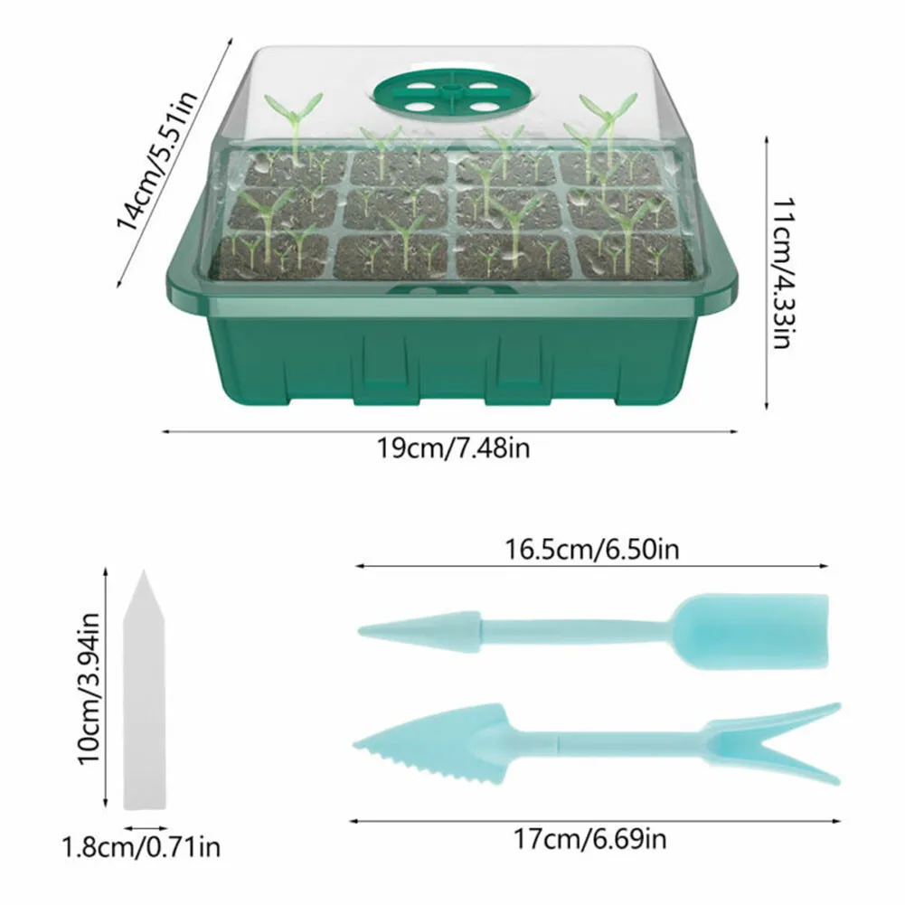 

4x Mini Greenhouse 12 Compartments - Indoor Greenhouse Propagation Greenhouse Green Plant Water Culture Automatic Water