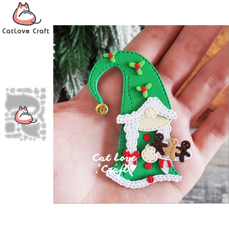 Gingerbread cookie Christmas Gnomes Metal Cutting Dies Scrapbooking Stencil Die Cuts Card Making DIY Craft Embossing New Dies