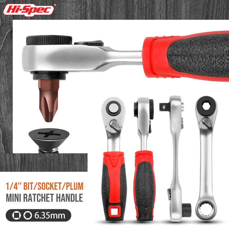 Mini 1/4" Double Ended Quick Release Ratchet Wrench - Compact Screwdriver Bit Adapter Rod