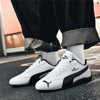 The new breathable genuine leather lightweight soft-soled board shoes are fashionable and versatile low-top sports casual shoes