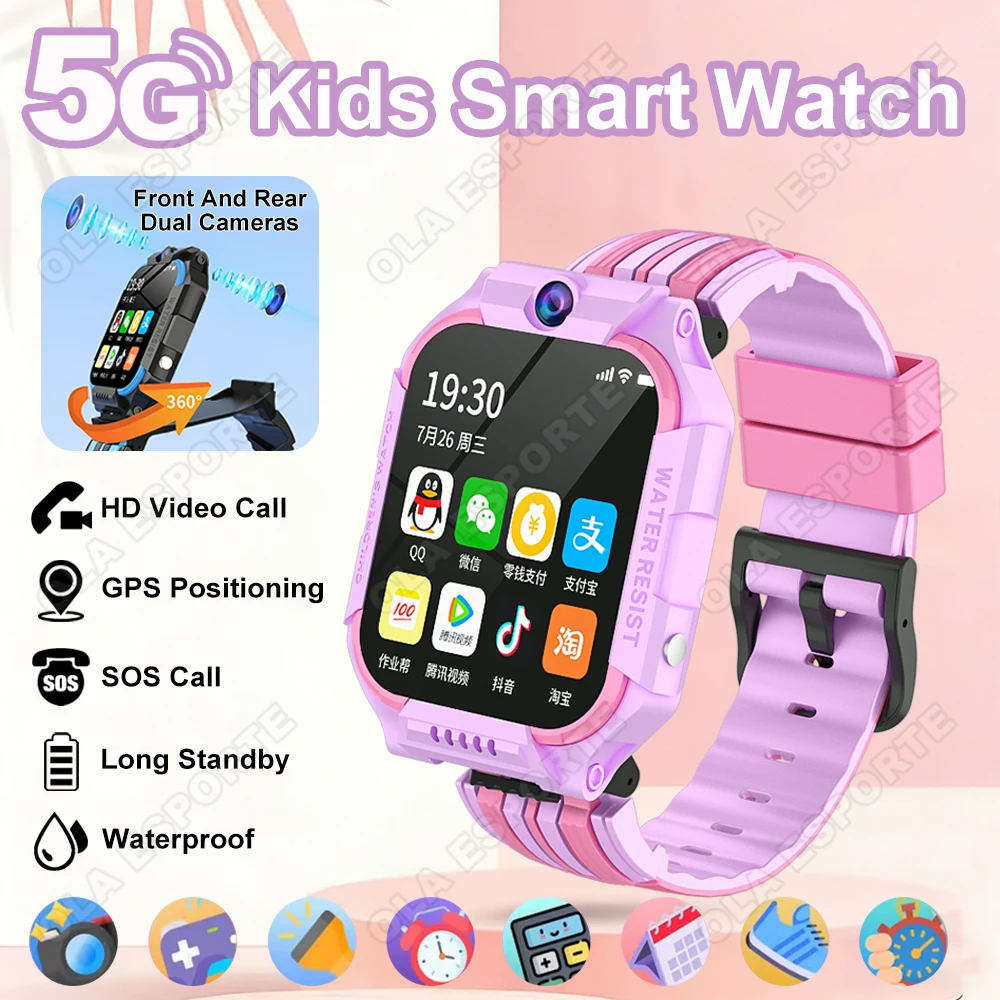 2026 New 5G Smart Watch Kids GPS Positioning Video Call SOS Child ...