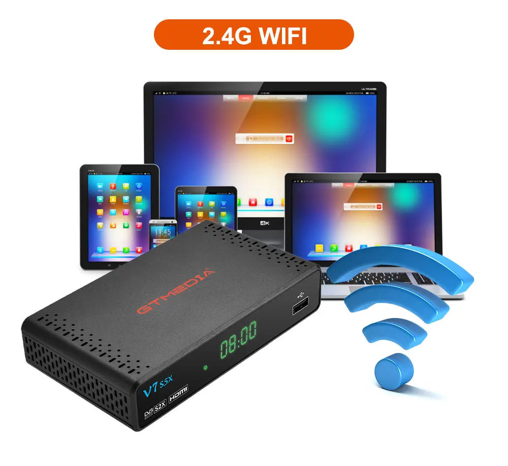 GTmedia V7 S5X DVB-S/S2/S2X H.265 AVS + ڵ  ü PowerVu Unicable USB Wifi Youporn  ڽ V7S5X