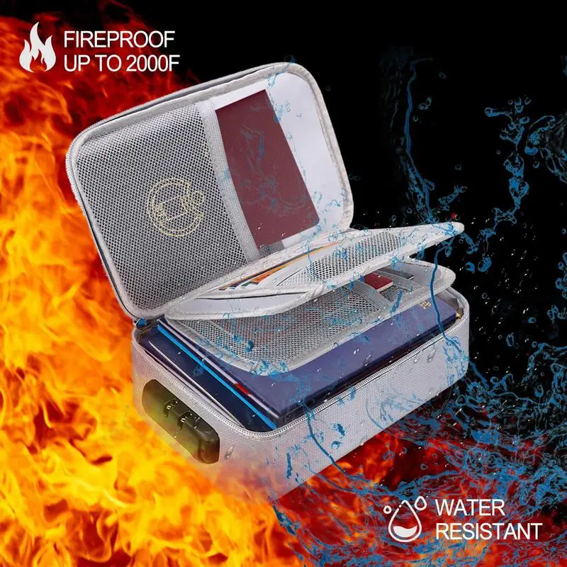

Fireproof Document Bag Travel Waterproof File Money Storage Organizer Storage Supplies Important Document Bag For Office Workers
