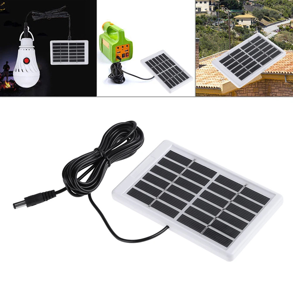 6V 1.2W Controller Solar Panel Portable DC Interface Solar Battery Supply with Cable Lighting System for Home Electric Appliance