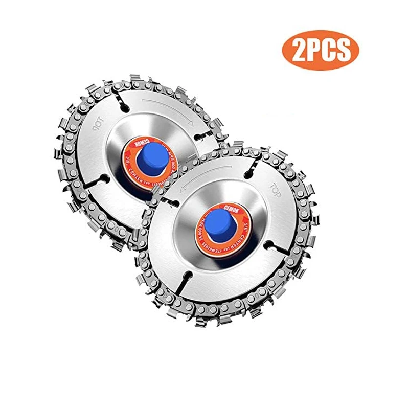 

2Pcs 4" Grinder Disc 22-Teeth Steel Chainsaw Blade Wood Carving Disc for Cutting and Shaping Fits 4" or 4-1/2" Angle Grinders