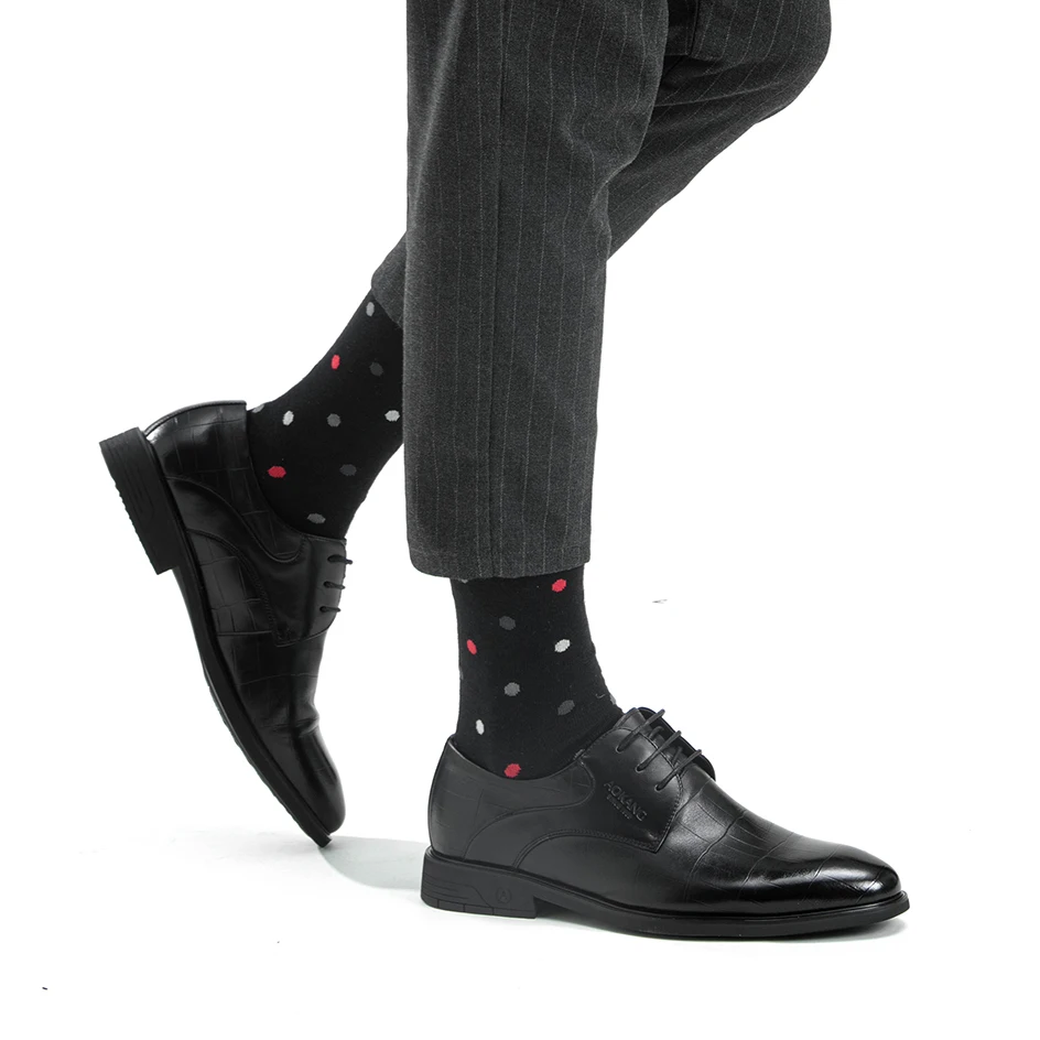 6 Pairs Hohe Qualität Business Männer Socken Baumwolle Casual Weiche Kompression Mode Design Marke Männlich Schwarz Plus Größe Kleid socke – Detail 14