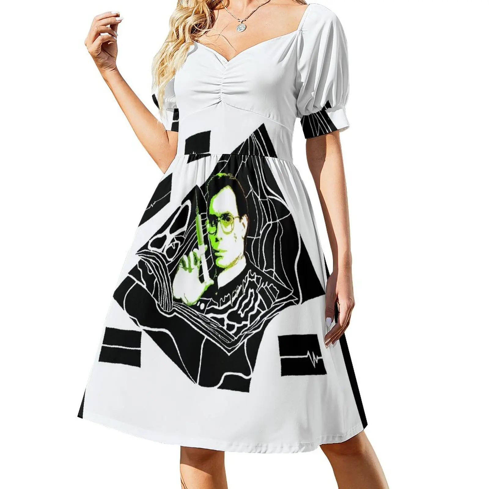 thumbnail image 1 of Vestido de manga corta Re-Animator, conjuntos de playa para mujer, vestido de verano para mujer, vestido, 1 of 7