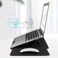 Housse pour ordinateur portable Dormin en cuir 13,3'15,6' avec support ergonomique réglable, conception Velcro non magnétique, étui portable pour Mac Dell HP 2