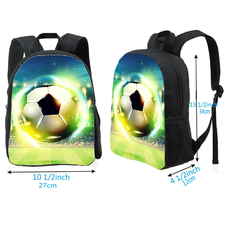 Preschool football pattern backpack, school classic children's backpack 2