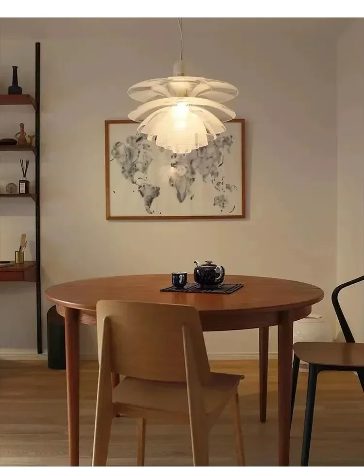 Description Picture 3 of itemDanish Designer Art Glass Modern LED Ceiling Pendant Hanging Chandelier for Living Dining Room Villa Decoration Transparent