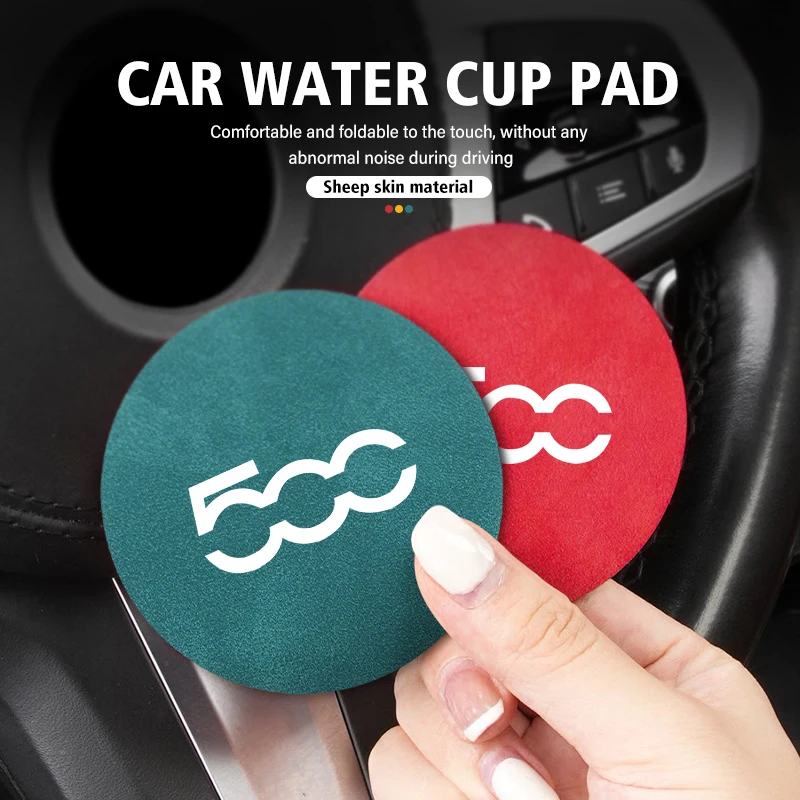 2pcs Sheepskin Car Coaster Water Cup Holder Anti-skid Slot Pad For Fiat 500 Grande Punto Tipo Stilo Palio Astra Bravo Panda cup holder coasters,cup holder inserts,car coaster pads,cup holder insert