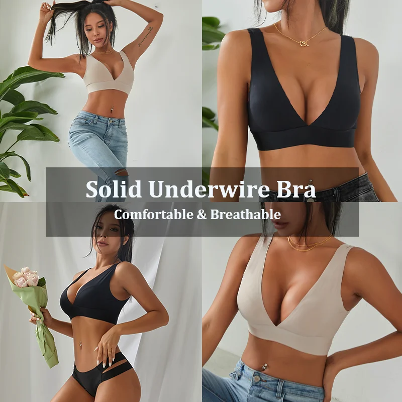 Deep V Sexy Push Up Bra Seamless Bralette For Women Backless Brassieres  Padded Tank Tops Female Ladies Bras Intimates Lingerie - AliExpress