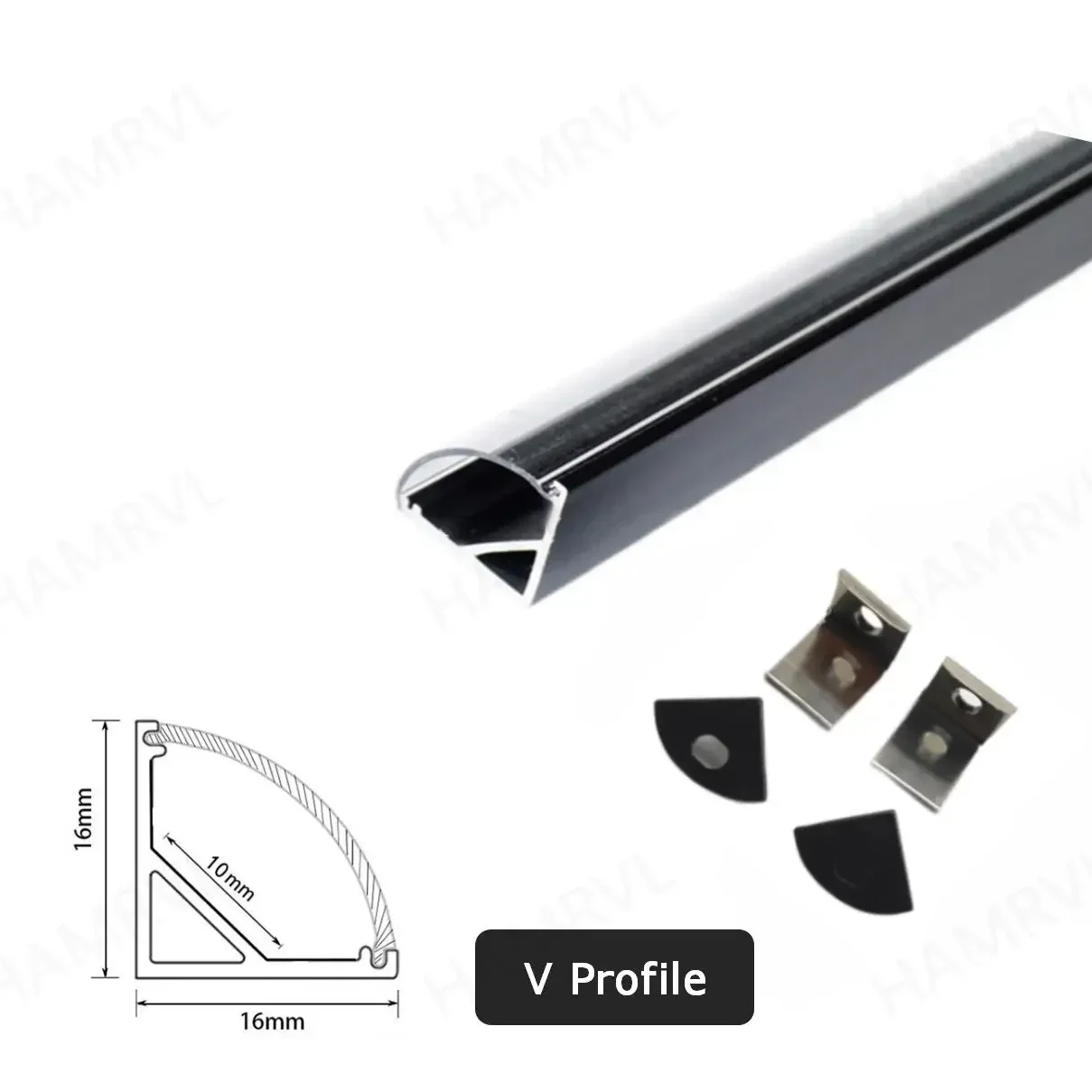 KIT - Profilé aluminium KIRK pour bandes LED, 2 mètres