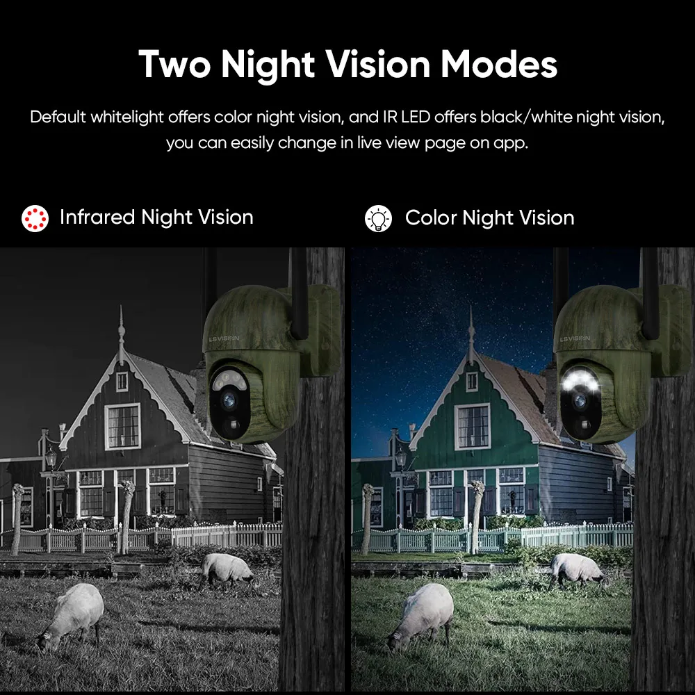Wifi/4G 2K Solar Camera Network SIM Wireless Outdoor Night Full Color Human/Animal Security Detection Wildlife Surveillance Cam