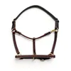Everyday Turnout Halter for Horses: Handmade 3/4 Wide Vegetable-Tanned Leather Solid Brass Hardware Hand Machine Stitched Natur