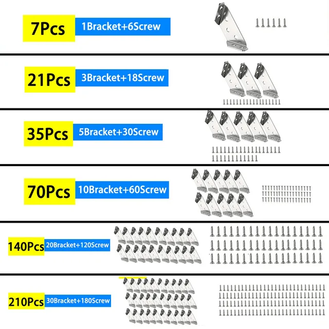 ​ ​ ขายึดเข้ามุมสแตนเลสพร้อมสกรู 90 °   มุมขวาสําหรับเฟอร์นิเจอร์ไม้ชั้นวางตู้เชื่อมต่อมุม 7-210 ชิ้น 6