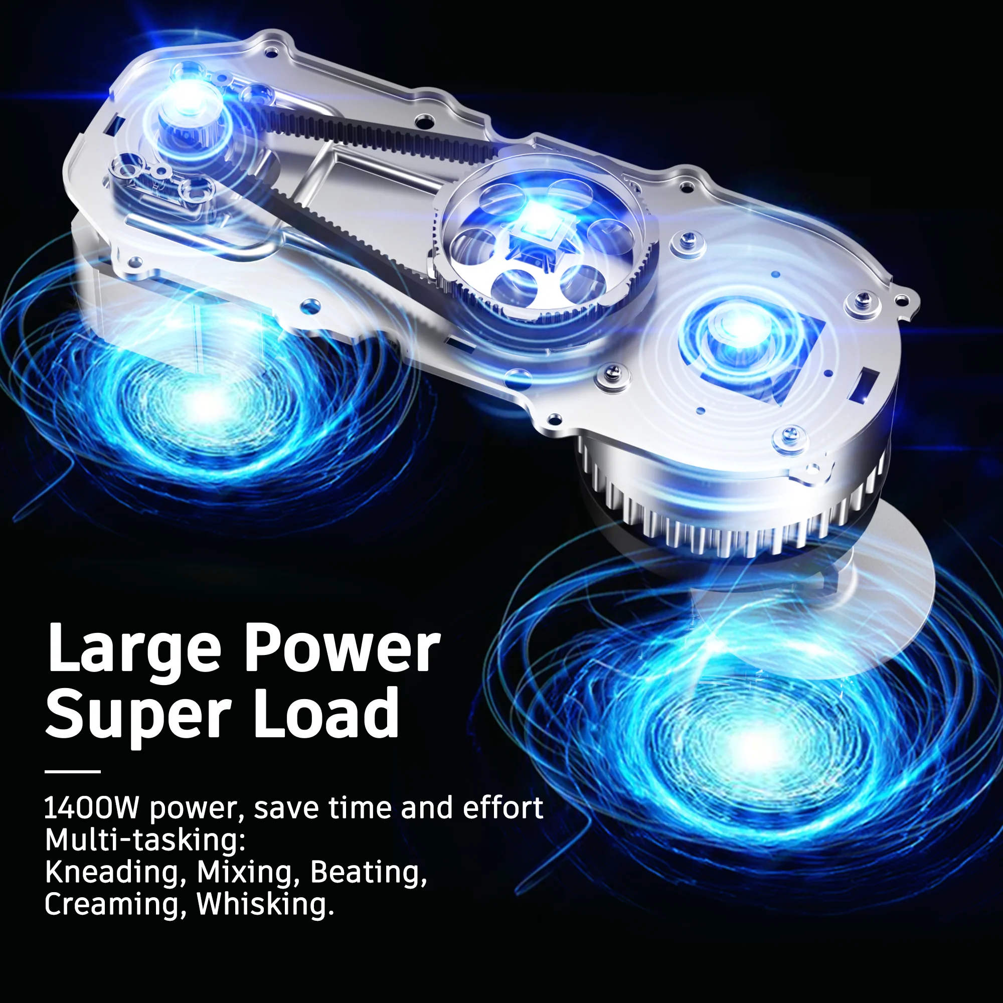1400W Silver Kitechen Aid mixes with three accessories 6