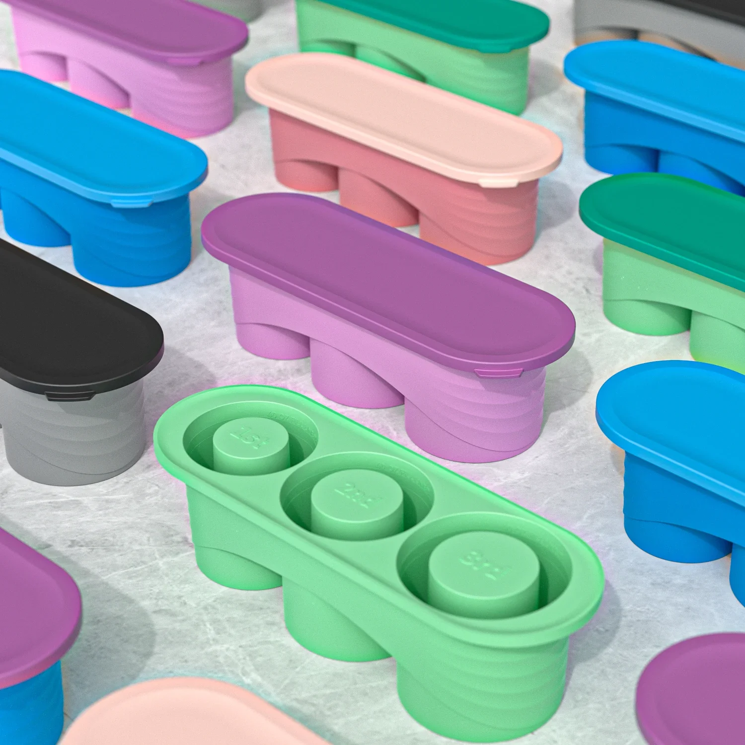 Silicone Ice Cube Maker for Stanley Cup Tumbler Ice Cube Tray for Making 3 Hollow Cylinder Kitchen Accessories for Freezer