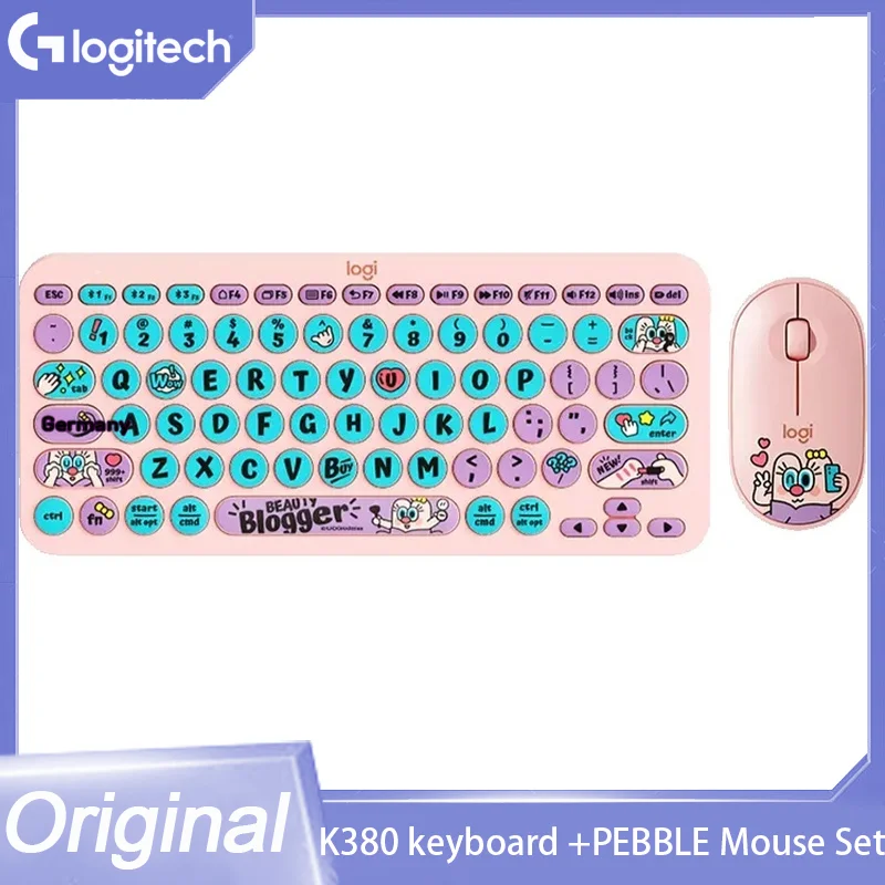 Tastiera Wireless Originale Logitech K380 In Edizione Limitata Bluetooth Dual Mode Mouse Set Logi Uooha Beauty Blogger Girl Series