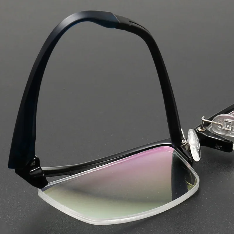 Aror Unisex Semi Rim Square Brow Line Eyeglasses 1
