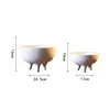 White Ceramic Flower Pot Tripod Fruit Bowl Desktop Storage Container Flower Vase Floral Arrangement Accessories Flowerpot 5
