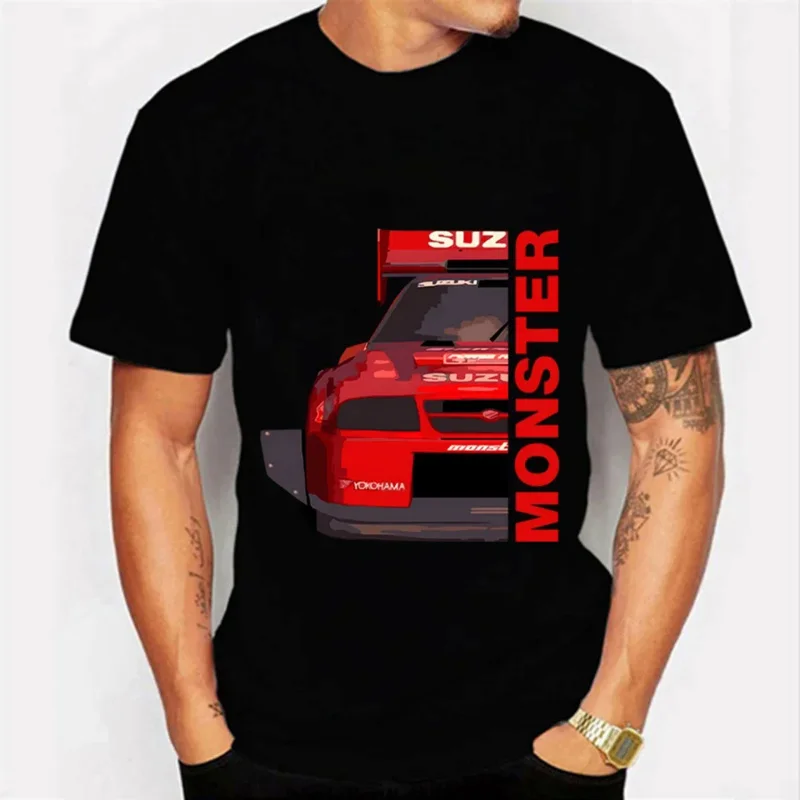

Футболка мужская Спортивная оверсайз, топ с принтом монстра автомобиля, с коротким рукавом, на лето